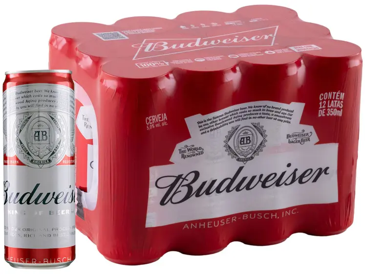 Caixa de Cerveja Budweiser 350ml c/12 unidades