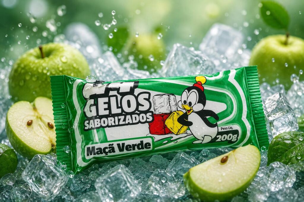 Gelo Saborizado Sabor Maça Verde
